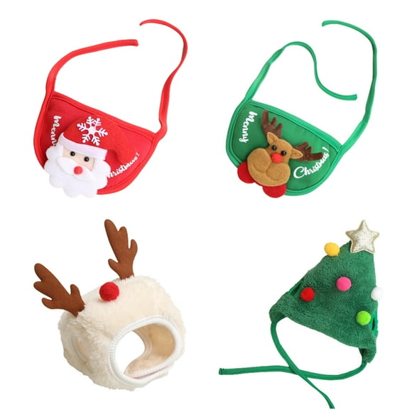 Pet Supplies,Dog and Cat Christmas Christmas Costume Dogand Cat Christmas Hat Scarf Bibs Leading Edge Technology