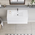 thumbnail image 4 of Modern 42" Wall-Mounted Bathroom Vanity in Glossy White with Resin Top Basin, 4 of 8