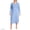 White/Clear Blue Sky Stripe, variant on Women's Plus Size Cotton Long Sleeve Midcalf Nightgown