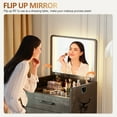 thumbnail image 5 of VKCC Compact Vanity Desk Set with Charging Ports, Folding Dressing Table with Drawers for Small Bedroom, White, 5 of 11