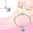 thumbnail image 3 of 925 Sterling Silver Charm Women Bracelets Necklace Women Retro Butterfly Vintage Color Dangle Charm Necklace Girl Gifts, 3 of 6