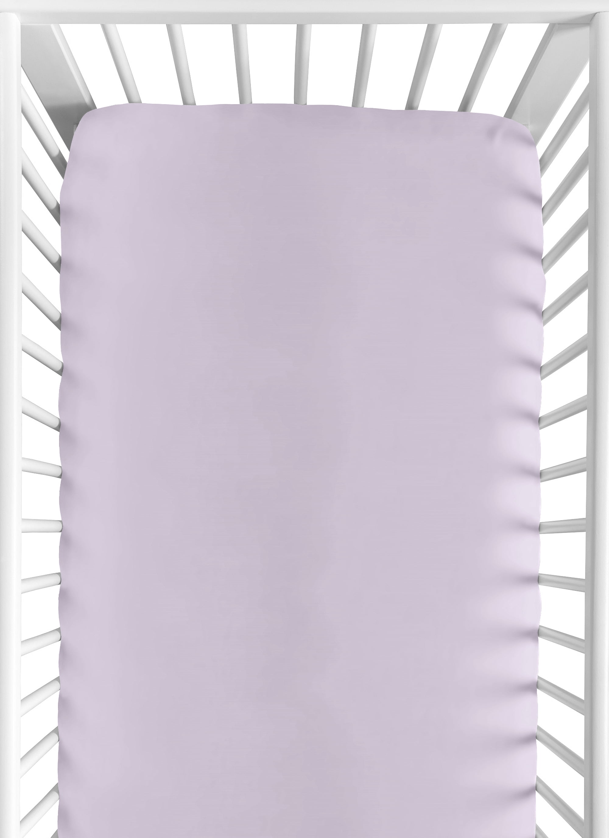 Sweet Jojo Designs Peony Floral Garden Purple Ivory and Green Fitted Crib Sheets 2 Piece Set