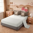 thumbnail image 3 of Erosebridal Chic Leopard Print 7-Piece Twin Bedding Sets,Light Brown Bowknot Print Bedding Comforter Set For Bow Lovers,Gray Reversible, 3 of 7