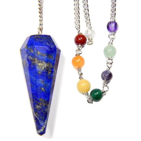 Starlinks Lapis Lazuli 12 Face Chakra Pendulum with Satin Bag and Instruction Leaflet