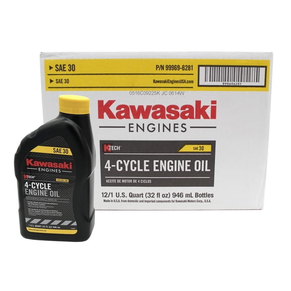 Kawasaki 99969-6281 Case of 12 Quarts of SAE 30 4 Cycle K-Tech Engine Oil