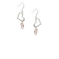 thumbnail image 2 of Delight Jewelry Silvertone Mini Pink Running Shoe Open Heart French Earrings, 2 of 4