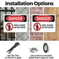 thumbnail image 3 of (2 Pack) Pool Closed Do Not Enter OSHA Danger Sign 10 Inch X 7 Inch Plastic Sign, Weather Resistant, UV Protected for Workplace, Business, and Construction Site, Made in the USA, 3 of 8