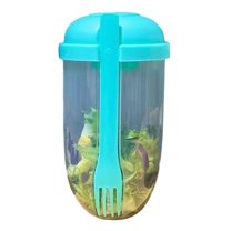 Pebbuoy Salad Cup with Lid And Fork Leak-Proof Salad Shaker Large Capacity Fruit Vegetable Container for Home Travel