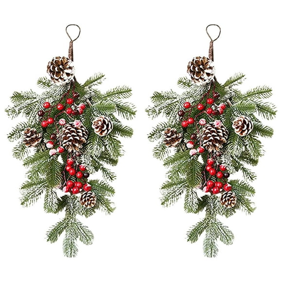 TIELUTT Ornaments Rattan Garland Red for Front Frosted Holiday Christmas Window Hanging Wreath Summer Advent Wreath Craft Fresh Balsam Wreath Wreath and Garland Set Forsythia Wreath