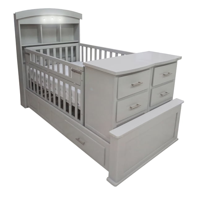Cuna Cama De Madera Mauricio Gris