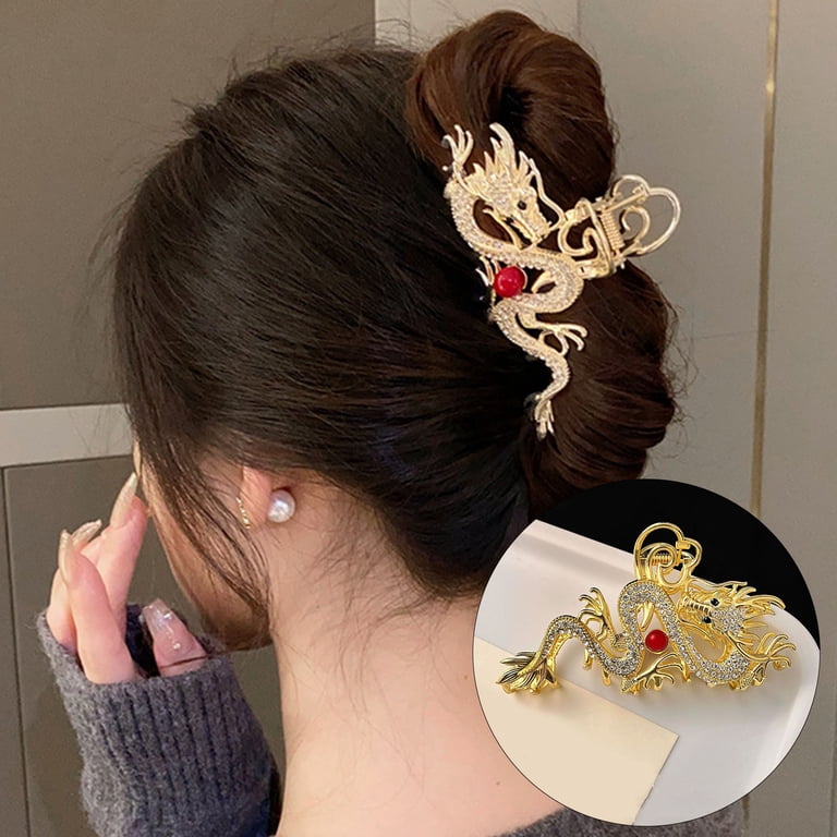 Women Hair Claw Dragon Shape Rhinestone Decor Strong Claw  display picture 1