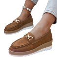 thumbnail image 5 of Willtoo Women's Comfortable Thick-Soled Slip-On Wedge Shoes, Jeans Flats with Soft & Flexible Soles, Sneakers for Women Loafers Comfy Buckle Decor, 5 of 6