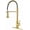 Brushed Gold, variant on Kitchen Faucet,Stainless Steel Kitchen Mixer Tap Single Handle Kitchen Sink Faucet with Pull Out Spray 360° Swivel Mixer Tap with Dual Function,Brushed