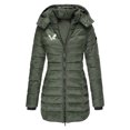 thumbnail image 1 of Parkas de manga larga para mujer, otoño e invierno, chaqueta holgada, mediana y larga, con estampado pequeño, chaqueta de plumón cálida, chaqueta de manga larga, abrigo para mujer, 1 of 2