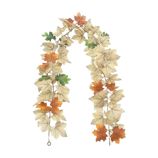 Halloween Decorations Indoor Artificial Leaf Garland With Pumpkin And Maple Leaves On Rattan Vine 68.89 in Long