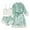 Mint Green, variant on Glisme Silk Pajamas For Women Set Set Floral Lace Sleepwear Camisole Top Shorts And Robe 3Pcs Pjs Cozy Mint Green Home Clothes