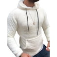thumbnail image 1 of Fashnice Mens Sweatshirt Drawstring Hoodies Fleece Pullover Plain Winter Hooded Tops White XL, 1 of 2