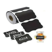 CCOCC 1 Roll of 120 Black Reusable Waterproof Label Stickers Kitchen Pantry Wavy Sticker Labels Suitable for Containers,Jars,Condiments,Food Storage