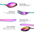 thumbnail image 3 of Ensemble de Couverts 20 Pcs, Acier Inoxydable avec Plaqué Titane Coloré, Ensemble de Couverts Multicolore, Couverts, Ensemble de Couverts Arc-en-Ciel Service pour 4, 3 of 5
