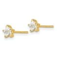 thumbnail image 2 of Real 14kt Yellow Gold Madi K CZ 4mm Star Post Earrings; for Adults and Teens; for Women and Men, 2 of 3