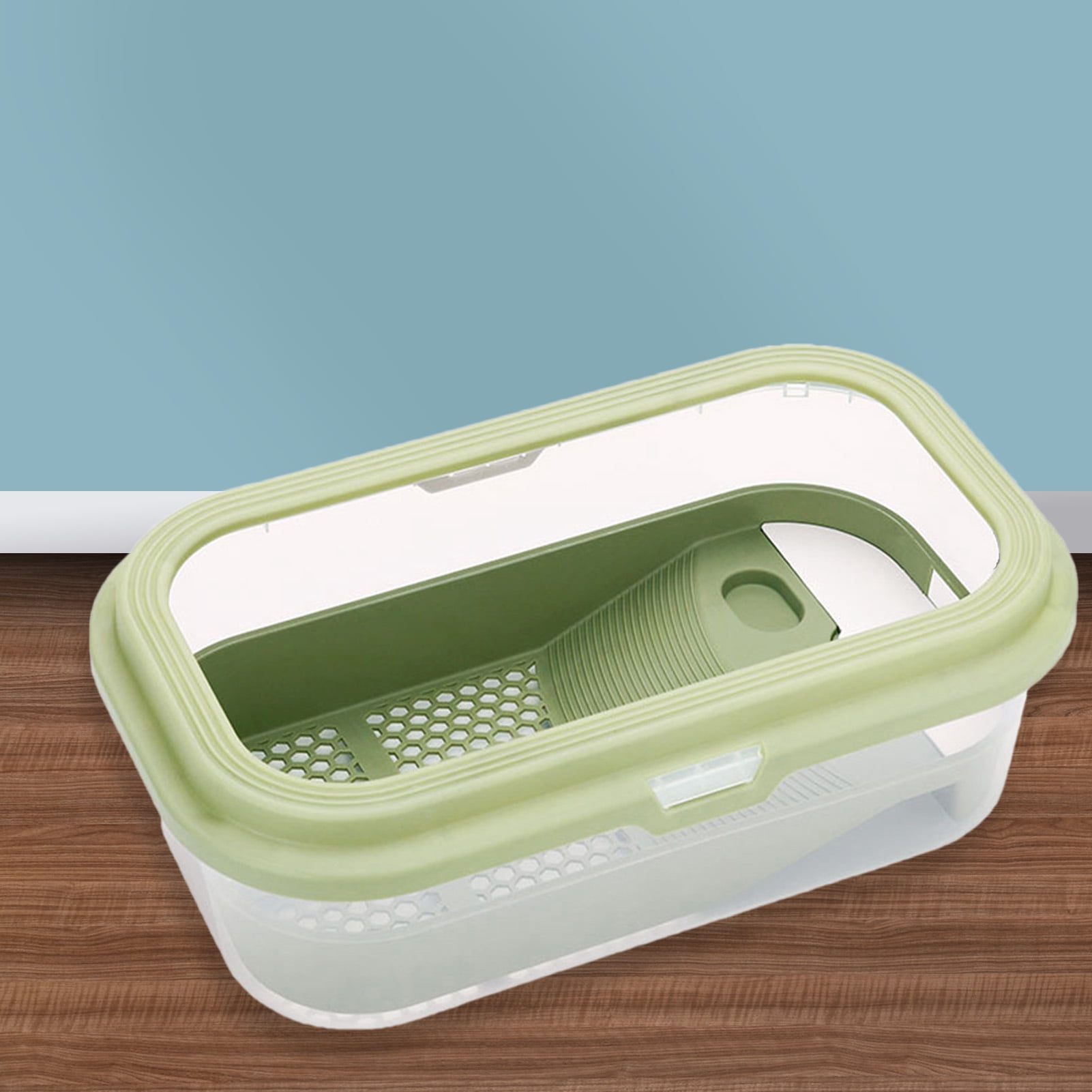Huanledash Turtle Tank with Bask Platform Double Layer Large Capacity Reptile Animal Feeding Box Fish Tortoise Habitat for Home Use