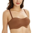 thumbnail image 2 of Exclare Women's Seamless Bandeau Unlined Underwire Minimizer Strapless Bra for Large Bust(chocolate,34DD), 2 of 7