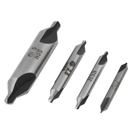 

ANGGREK Centering Drills Set 4pcs 1/2/2.5/5mm Center Drill Bits Steel For Copper Aluminum Iron