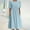 blue, variant on CHUANK Wear to Work Dresses for Women Clearance Ladies Summer Bohemian Print Short Sleeve Beach Dress Knee Length Dress