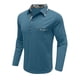 thumbnail image 4 of Men's Spring And Autumn Solid Color T-shirt Lapel 3 Button Open Placket Button Long Sleeved TopM, 4 of 5