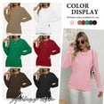 thumbnail image 4 of Asklazy Women's Fall Soft Crewneck Long Sleeve Hollow Cable Knit Pullover Sweaters,valentine's day,S,Light Pink, 4 of 10
