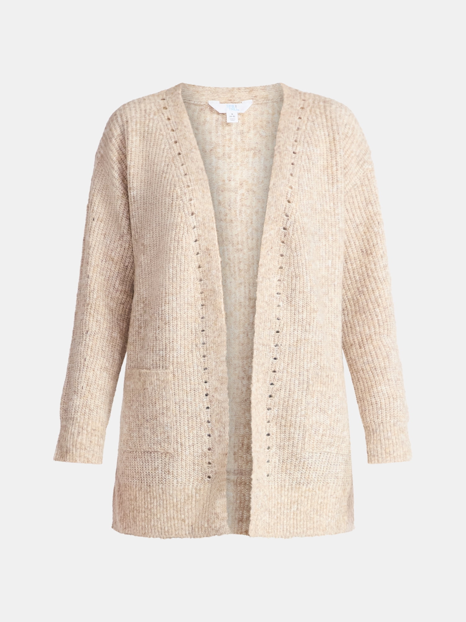 Time and Tru Women’s and Women’s Plus Super Soft Longline Cardigan Sweater, Lightweight, Size XS-4X