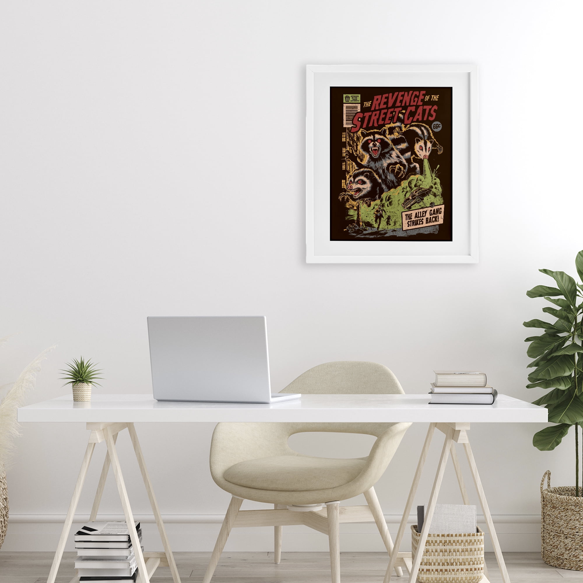 Stupell Industries Revenge Of Street Cats White Framed Print Under Glass, design by EduEly Designs