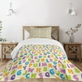 thumbnail image 3 of Ambesonne ABC Quilted Bedspread Set 2 Pcs, Letters Alphabet ABC, Twin Size, Multicolor, 3 of 6