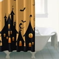 thumbnail image 3 of Shower Curtain for Bathroom Scary Night Full Moon Gothic Haunted House Castle Bathroom Curtain Waterproof Vintage Shower Curtain Hooks Included,72x72Inch, 3 of 5