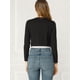 thumbnail image 5 of Cárdigan Crop Top Dobladillo Curvo Frente Abierto Bolero Encogimiento Hombros Para Mujer Negro L, 5 of 6