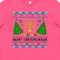 thumbnail image 4 of Inktastic Happy Chrismukkah Sweater Style with Menorah and Trees Youth T-Shirt, 4 of 5