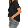 thumbnail image 6 of Liher Women Short Sleeve Tshirts Round Neck Basic Summer Tops Ruffle Short Sleeve T-shirts Trendy Casual Plain Blouse Tee Shirts Black M, 6 of 8