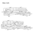 thumbnail image 3 of EUROCO 7-Seater Sectional Sofa Couch, 90.6" Modular Sleeper Sofa with Pull Out Bed, L-Shaped Sectional Couch with Storage,USB Ports,Cup Holders and Movable Ottoman for Apartment, Living Room, 3 of 7