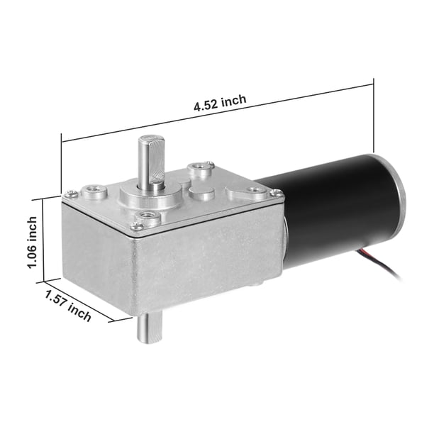 Moteur à Engrenage à Vis Sans Fin Turbo DC 24V Vitesse Réversible - Réducteur Boîte De Vitesses Électrique Arbre 8mm (10RPM)