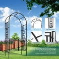 thumbnail image 5 of SCENDOR Heavy-Duty Arch with Gate, Iron Arbor Trellis Arbor Archway for Climbing Plants Roses Vines Support Rack, Outdoor Lawn Backyard Patio Wedding Party Ceremony Decoration, 5 of 7