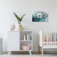 thumbnail image 4 of ZHONGYUTONG Dandelion Canvas Wall Art Abstract Teal Dandelion Pictures Nature Turquoise Plant Painting for Living Room Decor Framed (12.00" x 18.00"), 4 of 5