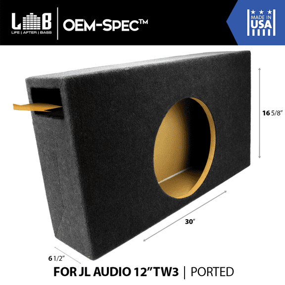 0.95 ft³ @ 32Hz Ported Enclosure Box for JL Audio 12" TW3 (12TW3) Car Subwoofer