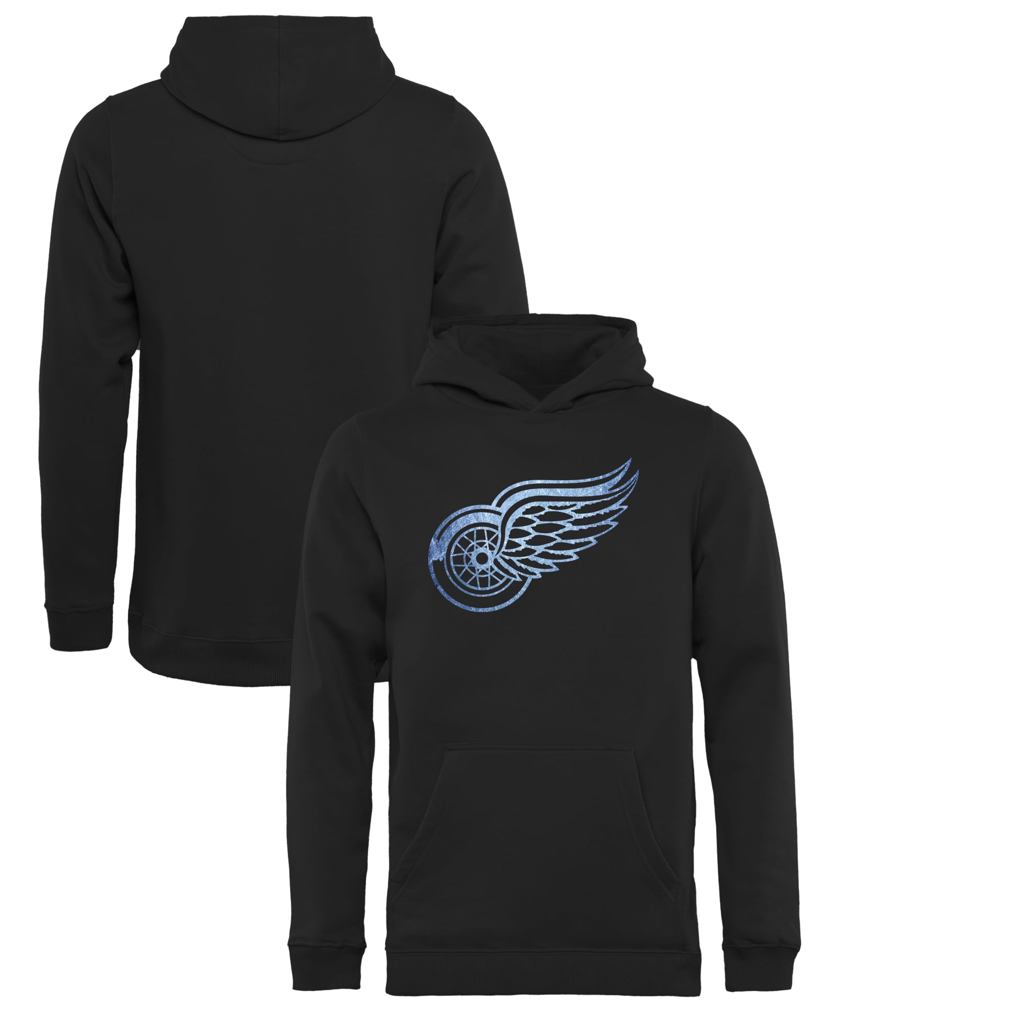 Detroit Red Wings Youth Pond Hockey Pullover Hoodie Black by Football Fanatics/Ruppshirts