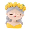 thumbnail image 1 of Mini macetero de resina con forma de niña meditadora, decoración de escritorio para el espacio de trabajo, pieza decorativa, organizador de escritorio Estilo A, 1 of 8