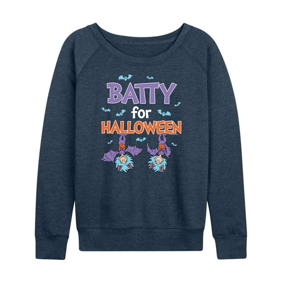 Dr. Seuss - Batty For Halloween Thing 1 and Thing 2 - Women's Lightweight French Terry Long Sleeve Shirt