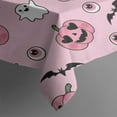 thumbnail image 3 of Halloween Pink Ghosts and Heart Pumpkins Rectangle Tablecloth 60"x84",Waterproof Polyester Rectangle Table Cloth, Wipeable Spillproof Polyester Tablecloth for Dining, Camping, Indoor and Outdoor, 3 of 5