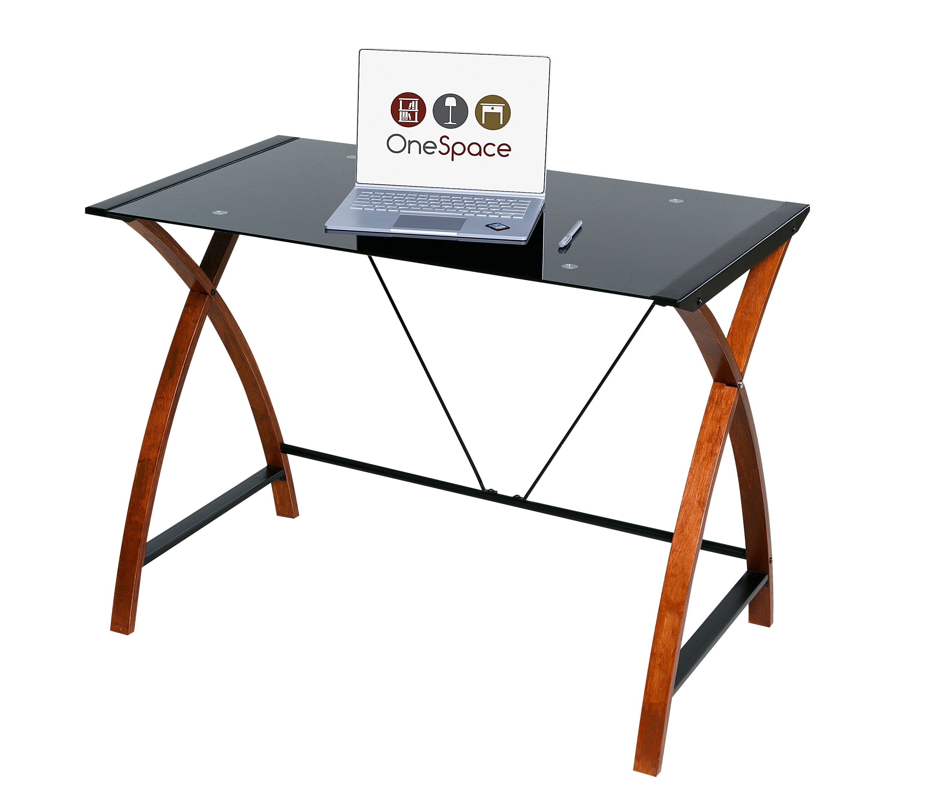 Onespace 50 Jn15b05 Glass And Wood Computer Desk