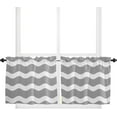 thumbnail image 2 of Window Curtains 2 Pack, Simple Gray Ripple Curtains for Kitchen Bathroom Living Room Bedroom, Semi Sheer Rod Pocket Draperies Home Decor Privacy Curtains 27.5x36 Inches, 2 of 5