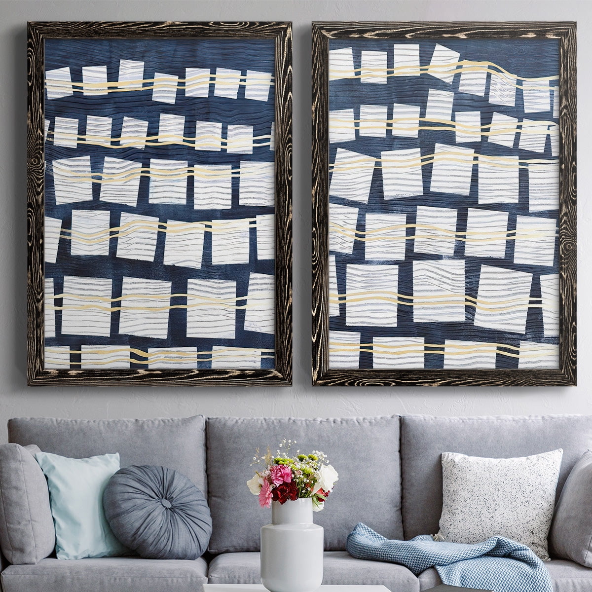 Networks III - Premium Framed Canvas 2 Piece Set - Ready to Hang