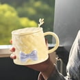 thumbnail image 3 of Ovzne 350 Ml Porcelain Coffee Tea Cup Bowknotknot Coffee Mug Ceramic Cup With Bowknotknot And Handle Cute Mug Product Size: 8 * 7.5Cm, 3 of 5